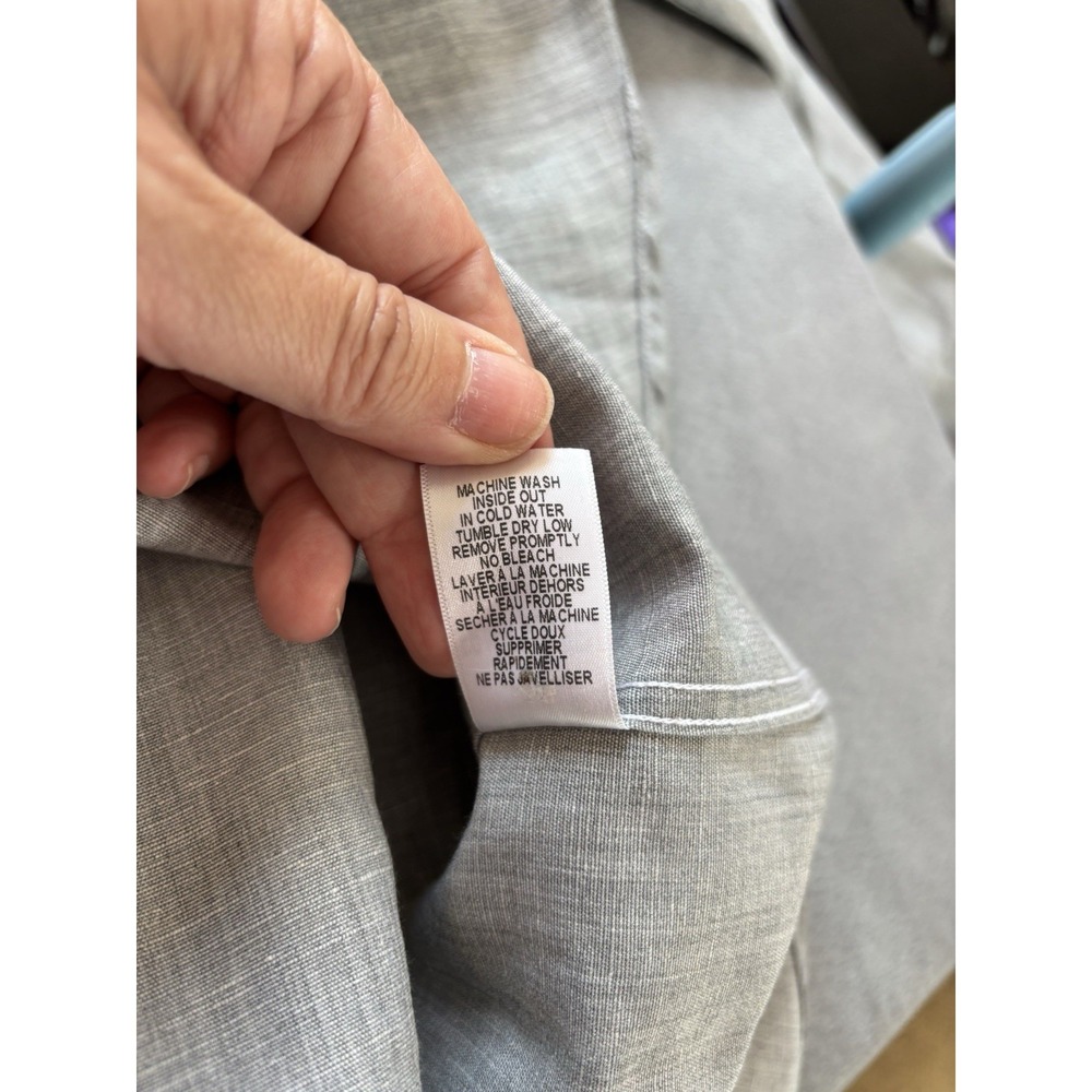 Frank And Eileen Linen Blend Long Sleeve Button Up Size XL Gray Relaxed Minimal - Picture 11 of 13